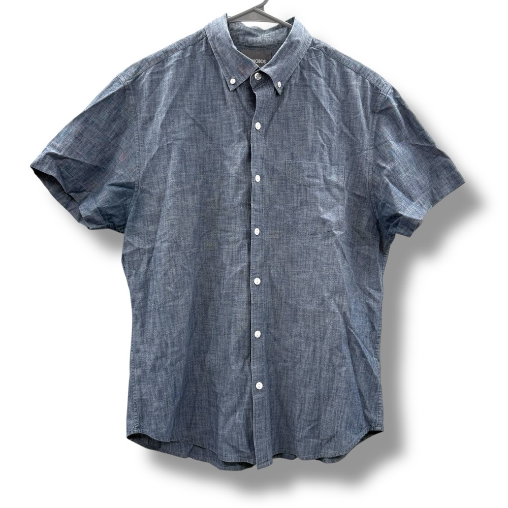 Bonobos Men's Blue Denim Chambray Short Sleeve Button Down Shirt Sz M